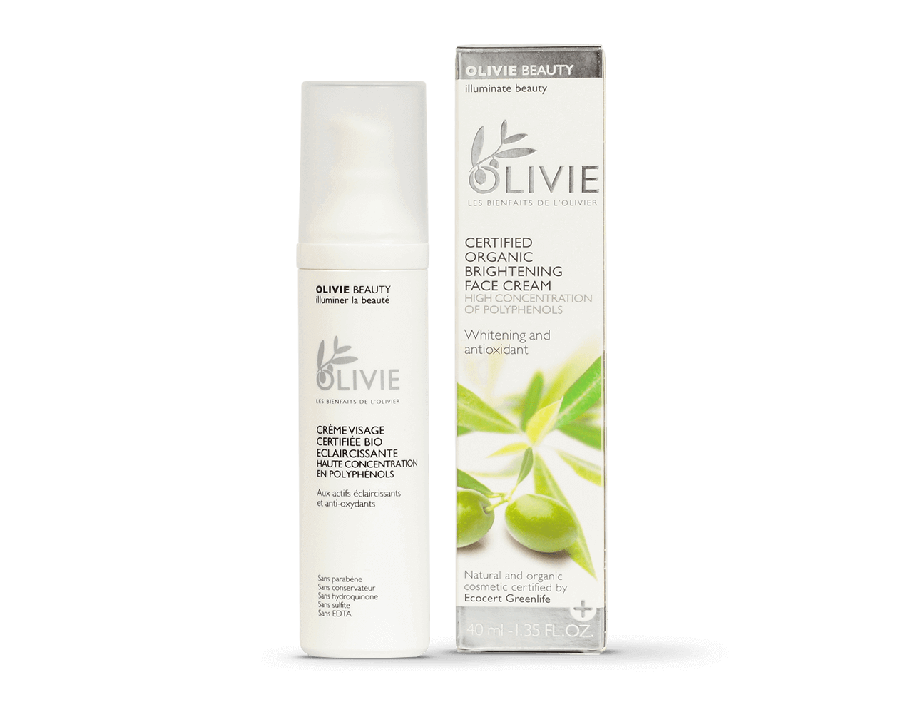 OLIVIE BEAUTY is the ultimate organic certified face cream with high concentration of polyphenols.