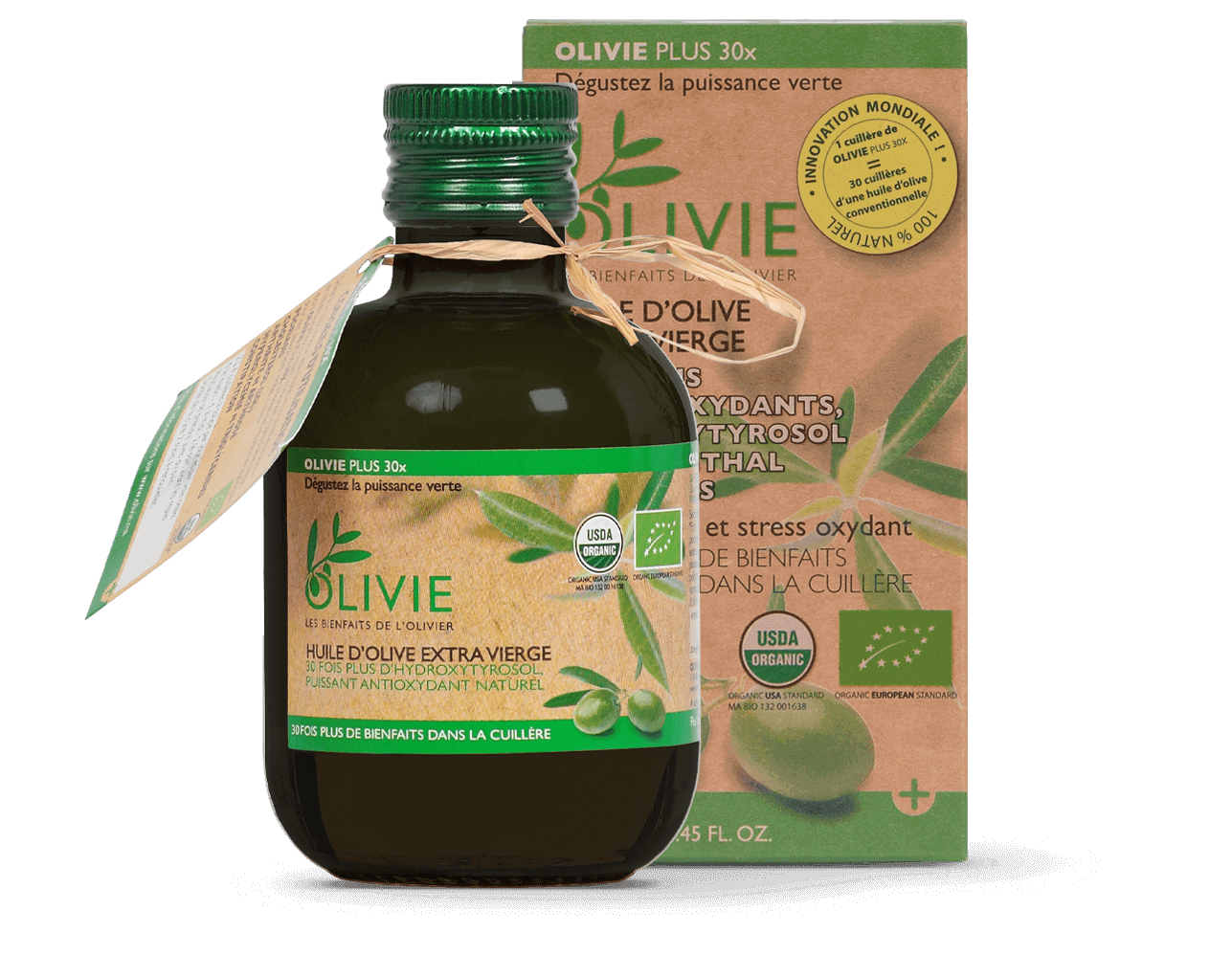 OLIVIE PLUS 30X est l'huile d'olive Bio recommandée par le Professeur Henri Joyeux, 30x riche polyphénols.